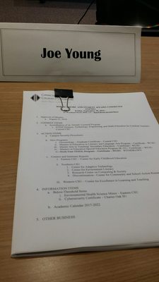 Participating in my first meeting as a member of the Board of Regents Academic and Student Affairs committee meeting.