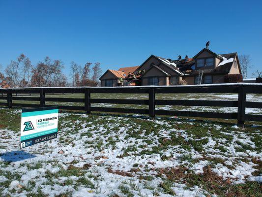 Shannon Stables roof replacement in Beavercreek, OH after an insurance claim.