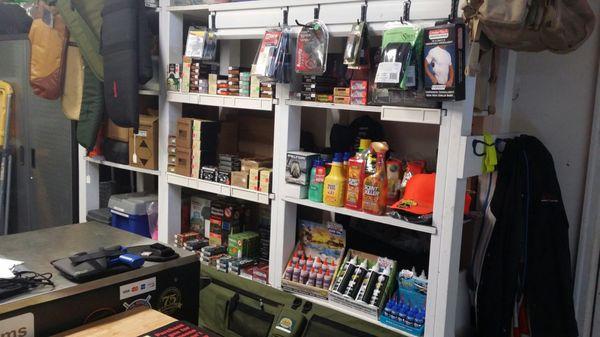 Selection of Hunting products, ammunition, lubricants.