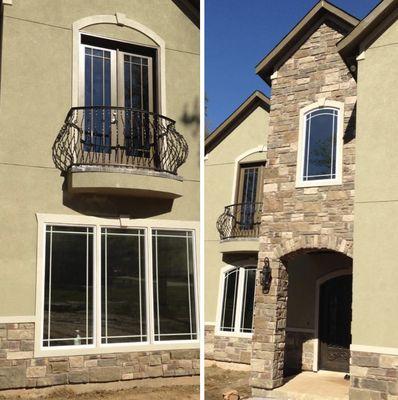 Veneer stone hardcoat stucco stucco trim