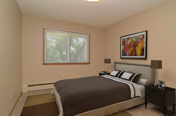 Bedroom features plenty of closet space.