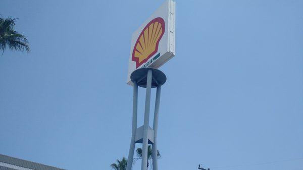 The Shell sign out in front.