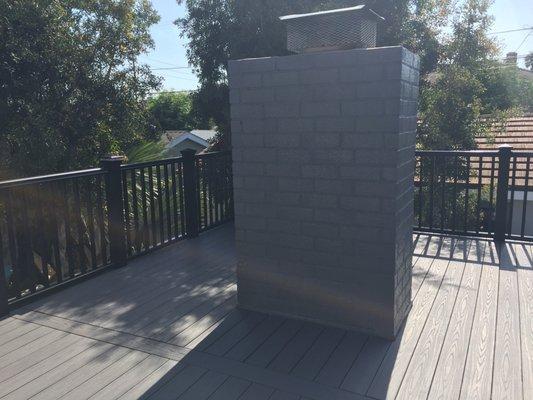 New railing & deck flooring.