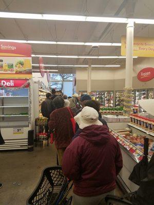 They were lined up for something on sale an hr from now. In the way of everyone and had to be asked to leave the store.