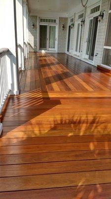 Sanded and finished ipe deck.