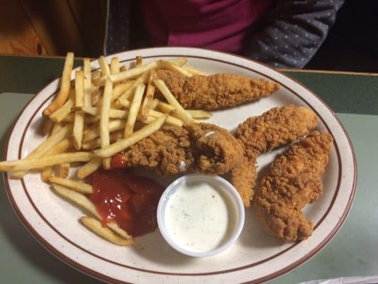 Chicken strips with ranch.