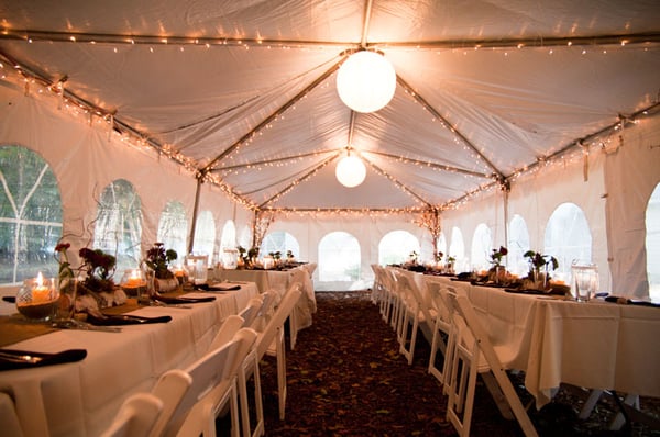 Dining tent interior.