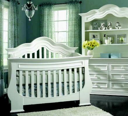 Capri White made by Munire Furniture Shown at Crib and Teen City