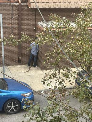 Men urinating and vomiting daily as they sit outside this business and drink for hours.