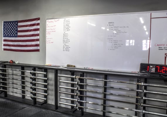 Every workout starts at the Whiteboard. There the instructors give the class breakdown as well as some helpful strategies.