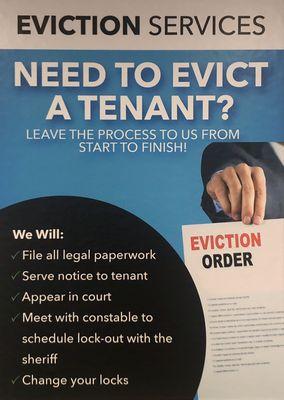 Commercial and Residential Eviction Service.