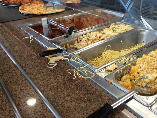 Sloppy entrees on customer side of counter-2019