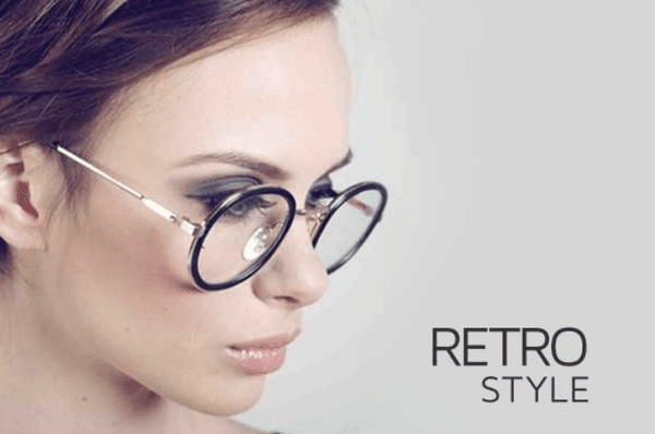 Women and men can see a large inventory of retro style glasses.