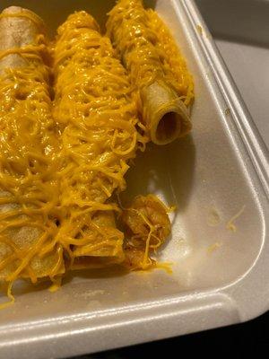 3 Rolled Tacos with Cheese