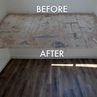 waterproof tile (before & after)