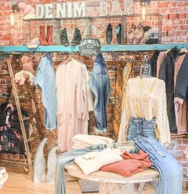 TheDenimBar Boutique has a wide selection of name brands to choose from