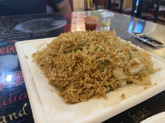 Vegetable Fried Rice with Chicken Chilli