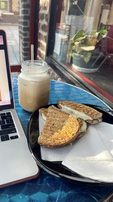 Truffle Grilled Cheese Sandwich  Iced Latte