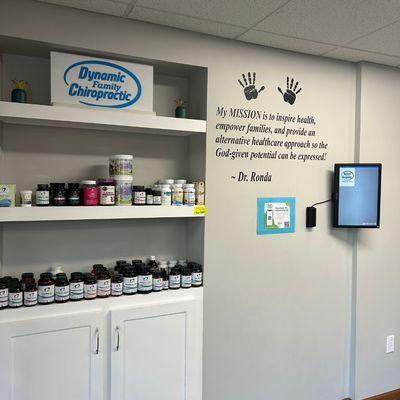 Our patient check-in process is easy and fast! 
Dynamic Family Chiropractic offers a range of whole-food supplements for the whole fam!