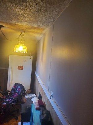 Halfway threw painting a ceiling and wall in our own home