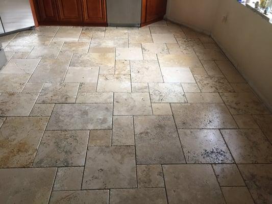 French pattern Travertine natural stone tile installation Spring Hill FL