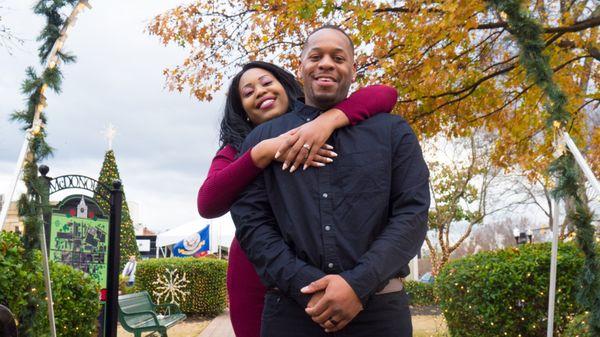 Christmas engagement photo shoot in McDonough, Ga.