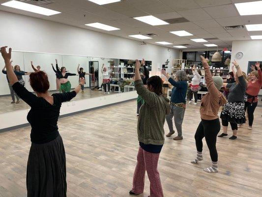 Group Improv Belly Dance Class at the Crescent Collective in Liverpool, NY