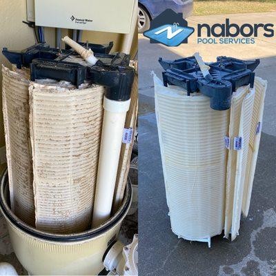 DE Filter Clean before & after.