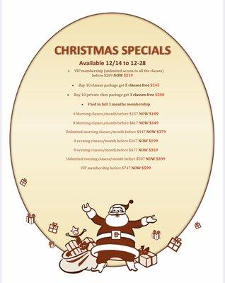 Don't miss out the Christmas specials!!!! 12/14-12/28 ONLY