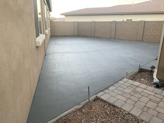 Basketball court concrete pad