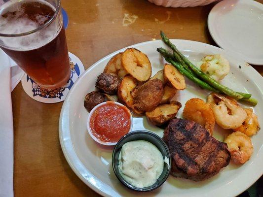 Filet with George's Fries & 5/5 Shrimp &, of course, a side of ranch