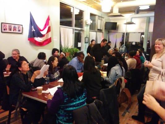 Cafe Southside during a community event for writers of color.