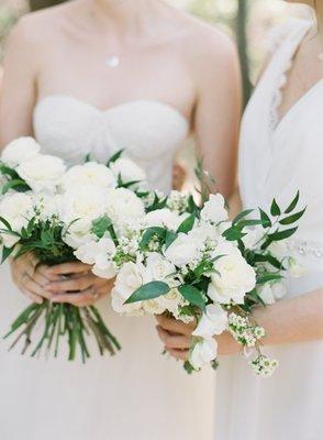 Bridal and bridesmaid bouquets.