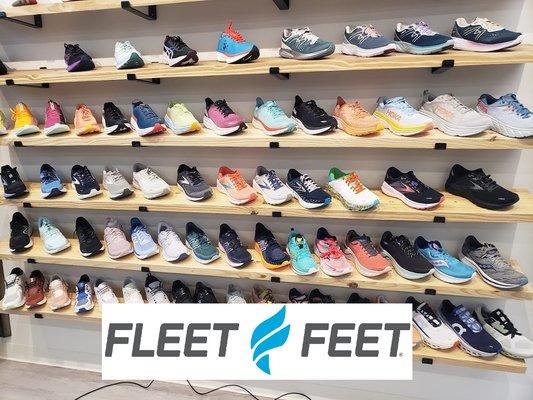 An amazing selection of top shoes. Running shoes, Walking Shoes, Comfort shoes.
We measure and fit for shoes. 
We are the experts.