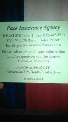 Pace Insurance...perfect for All of your Insurance needs