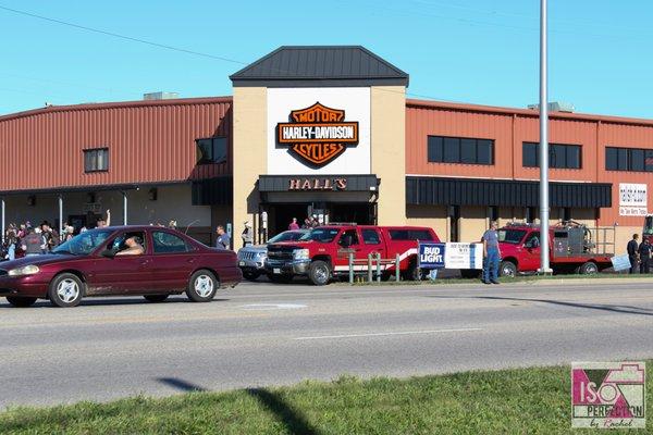 Hall's Store front during the Ride to Remember 9-11 Parade