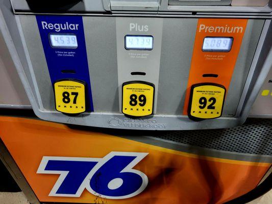 Da gas prices w/card as of January 21, 2024