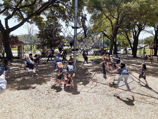 Rope climbing for kids.