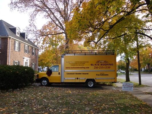 Rustic Slate Roofing Company Truck