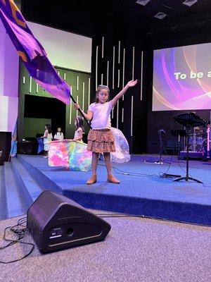 Children on the worship team.