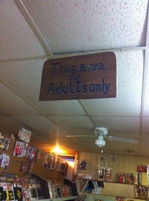 They do have an adult section. Magazines, books, clothing, shoes, adult toys. Lots of items for those fun evenings ;-)