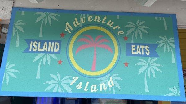 Island eats food truck sign, Adventure Island, Tampa