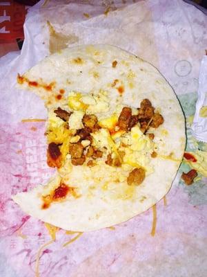 Chorizo breakfast taco was okay it had no flavor to me