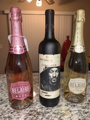 Belaire luxe rose,19 crimes cali red & belaire gold