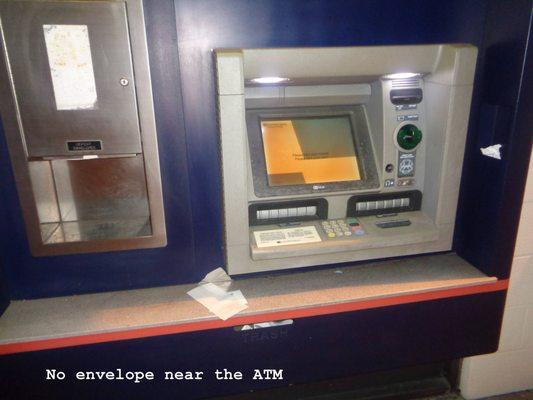 No deposit envelope near the ATM