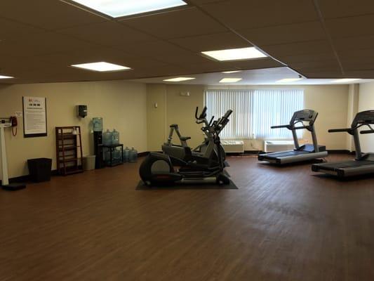 Elliptical sand treadmills on some of the floors by the elevators. Works well.