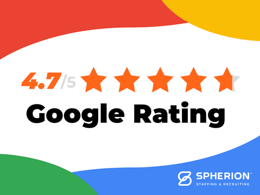 Proudly rated 4.7/5 on Google! Trust Spherion for top-tier staffing & recruiting solutions.