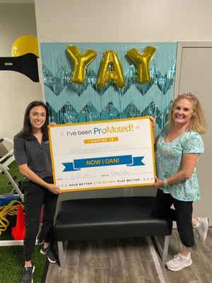 Lauren Celebrates with her patient with a Graduation Photo