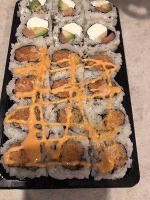 Top: 45. Philadelphia Roll Bottom: 48. Spicy Salmon Roll