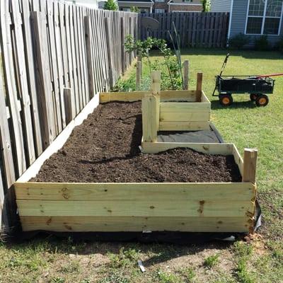 Base garden with fresh soil from Earth Tech South.